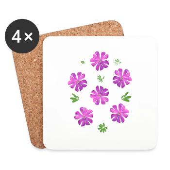 Light carnations pink flowers - Coasters (set of 4) - white - Front