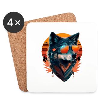 Wolf - Untersetzer (4er-Set) - Weiß - Vorne