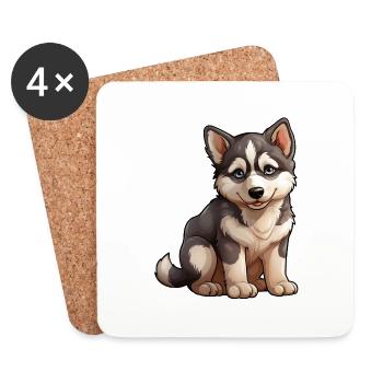 Little syllabic husky - Coasters (set of 4) - white - Front