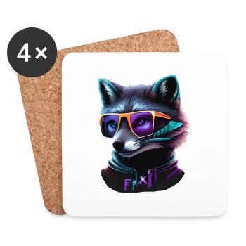 Wolf - Untersetzer (4er-Set) - Weiß - Vorne