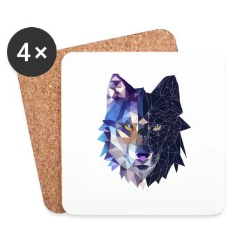 Wolf - Coasters (set of 4) - white - Front
