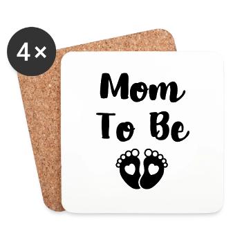 mom to be - Dessous de verre (lot de 4) - blanc - Devant