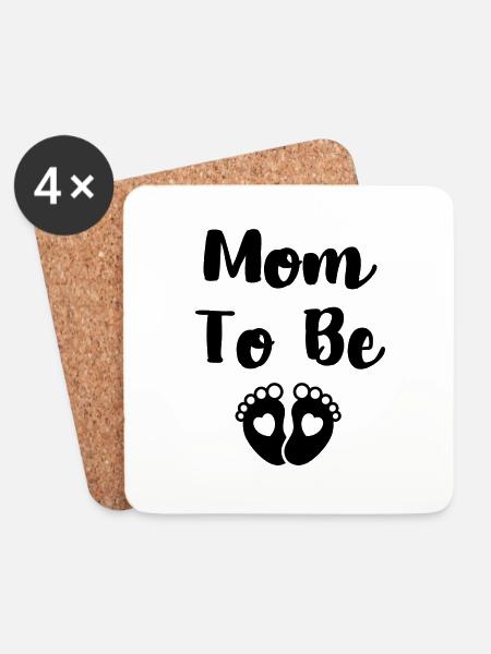 mom to be - Coasters (set of 4) - white