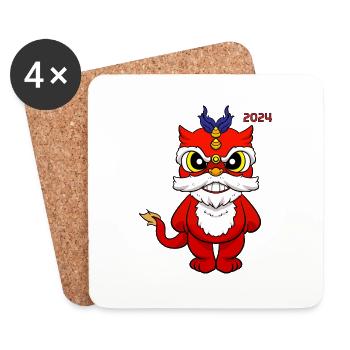 Chinese New Year Dragon Vietnam I Gift - Coasters (set of 4) - white - Front