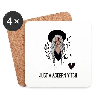 Modern Witch Hexe Spiritualität magisch - Untersetzer (4er-Set) - Weiß - Vorne