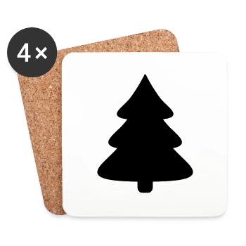 Fir tree - Coasters (set of 4) - white - Front