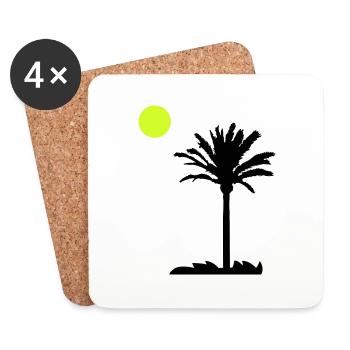 palme - Untersetzer (4er-Set) - Weiß - Vorne