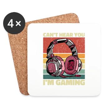 Can't Hear You Im Gaming - Cooles Gaming Design - Untersetzer (4er-Set) - Weiß - Vorne