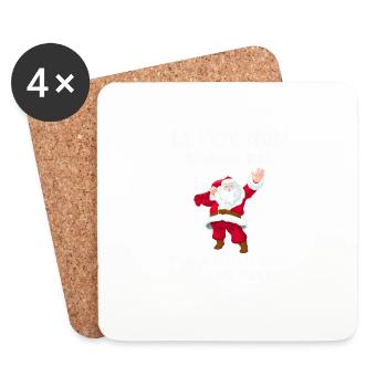 Le père Noël n existe pas - Dessous de verre (lot de 4) - blanc - Devant