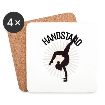 Handstand Yoga Calisthenics Fitness Balance Pose - Coasters (set of 4) - white - Front