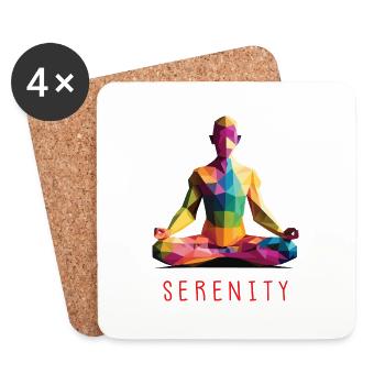 Serenity - Meditation - Yoga - Low Poly - Coasters (set of 4) - white - Front