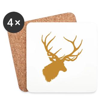 Golden Stag - Coasters (set of 4) - white - Front