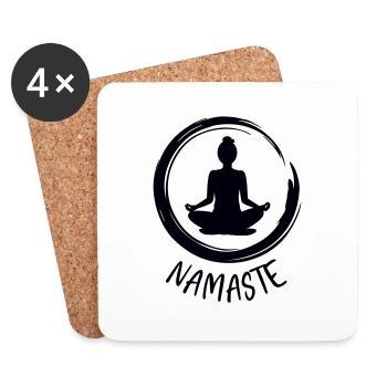 Yoga / Namaste - Dessous de verre (lot de 4) - blanc - Devant