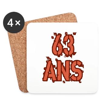 63 ANS - Dessous de verre (lot de 4) - blanc - Devant