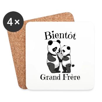 bientôt grand frère - Dessous de verre (lot de 4) - blanc - Devant