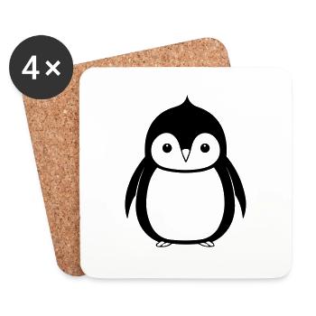 Pinguin - Untersetzer (4er-Set) - Weiß - Vorne