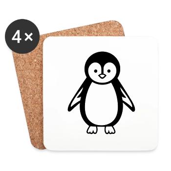 Pinguin - Untersetzer (4er-Set) - Weiß - Vorne
