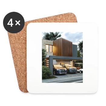 House - Coasters (set of 4) - white - Front