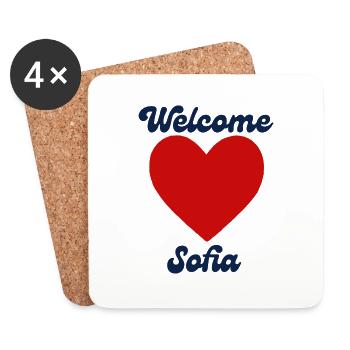 Sofia willkommen - Untersetzer (4er-Set) - Weiß - Vorne