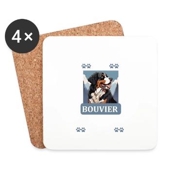 Bouvier bernois chien doux - Dessous de verre (lot de 4) - blanc - Devant