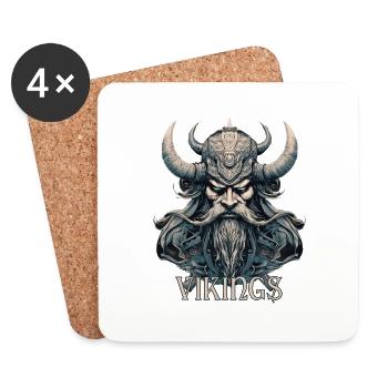 Viking Valhalla Nordmann Design - Coasters (set of 4) - white - Front
