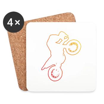 Dirt Bike Supermoto Dirt Biker Women Men - Coasters (set of 4) - white - Front
