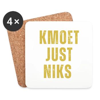 Kmoet just niks, Antwerps dialect Shirts - Dessous de verre (lot de 4) - blanc - Devant