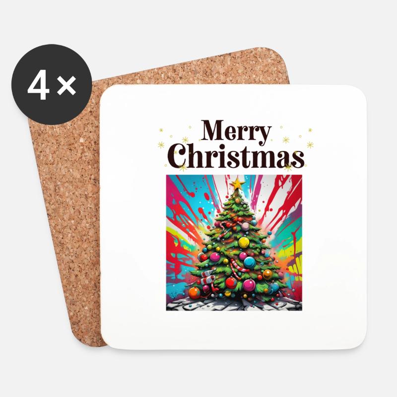 Weihnachten - Untersetzer (4er-Set) - Weiß