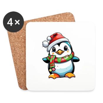 Penguin / Animal / Christmas / Winter / Childlike - Coasters (set of 4) - white - Front