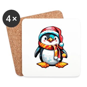Penguin / Animal / Christmas / Winter / Childlike - Coasters (set of 4) - white - Front