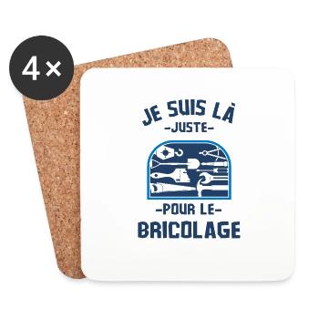 Je suis là juste pour le bricolage 2 - Dessous de verre (lot de 4) - blanc - Devant
