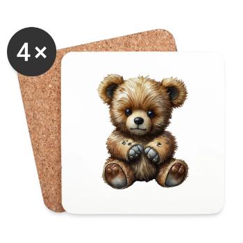 Nounours - Dessous de verre (lot de 4) - blanc - Devant