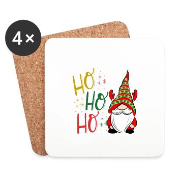 Ho ho ho gnome Christmas - Coasters (set of 4) - white - Front