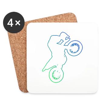 Dirt Biker Motocross Men's Supermoto Dirt Bike - Coasters (set of 4) - white - Front