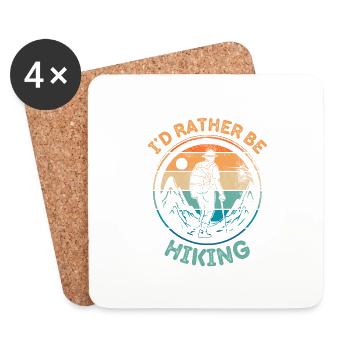 I'D Rather Be Hiking - Coasters (set of 4) - white - Front