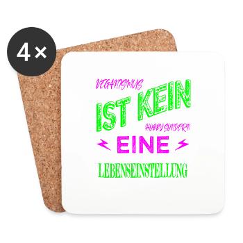 geburtstagsgeschenkidee bday veganer gesundheit - Untersetzer (4er-Set) - Weiß - Vorne