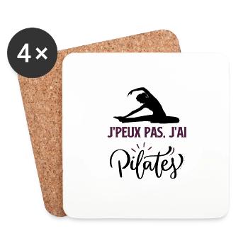 Pilates yoga zen - Dessous de verre (lot de 4) - blanc - Devant