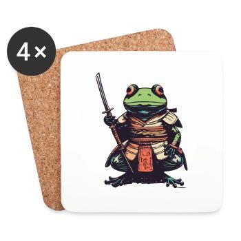 Frog with katana - Coasters (set of 4) - white - Front