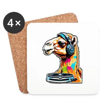 Camel / Desert / Sand / Nomads / Horseback Riding / Oases - Coasters (set of 4) - white - Front