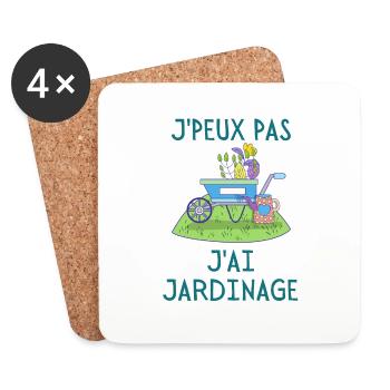 Jardinage jardin plantes - Dessous de verre (lot de 4) - blanc - Devant