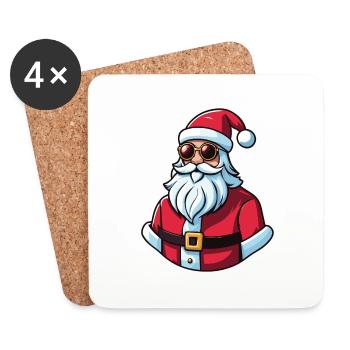 Santa Claus Christmas Illustration - Coasters (set of 4) - white - Front