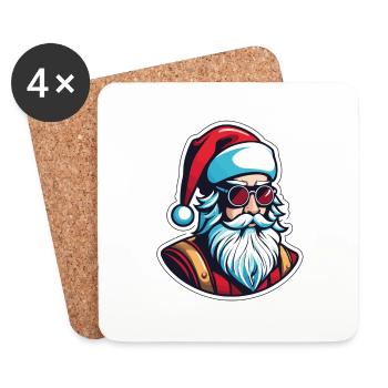 Santa Claus Christmas Illustration - Coasters (set of 4) - white - Front