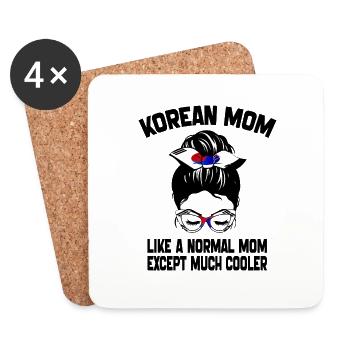 Korean Mom Like A Normal Mom Mother's Day 2024 - Coasters (set of 4) - white - Front
