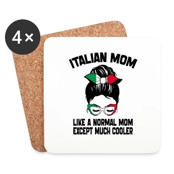 italian Mom Like A Normal Mom Mother's Day 2024 - Coasters (set of 4) - white - Front