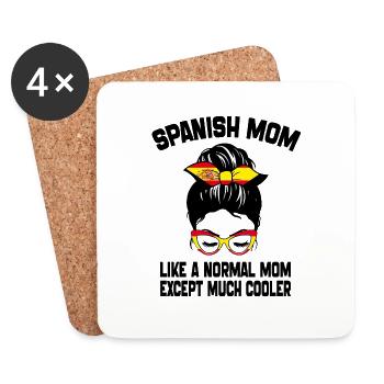 Spanish Mom Like A Normal Mom Mother's Day 2024 - Dessous de verre (lot de 4) - blanc - Devant