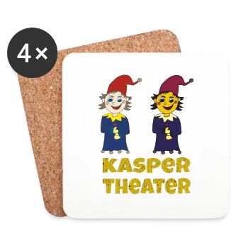 kaspertheater doppelt - Untersetzer (4er-Set) - Weiß - Vorne