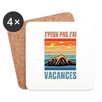 Je peux pas j ai vacances - Dessous de verre (lot de 4) - blanc - Devant
