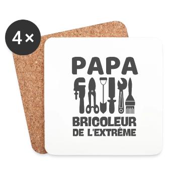 Papa bricoleur 2 - Dessous de verre (lot de 4) - blanc - Devant
