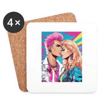80s Style - Coasters (set of 4) - white - Front