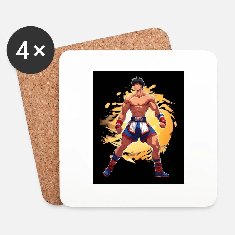 Kick Boxing - Coasters (set of 4) - white